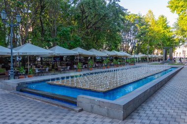 Yerevan, Armenia, September 4, 2023: Fountains at the Yerevan 2750th Anniversary Park in Armenia clipart