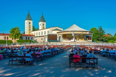 Medjugorje, Bosna-Hersek, 11 Temmuz 2023: Bosna-Hersek 'teki Medjugorje hac alanı