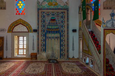 Mostar, Bosnia and Herzegovina, July 14, 2023: Interior of Koski Mehmed Pasha mosque in Mostar, Bosnia and Herzegovina clipart
