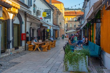 Saraybosna, Bosna-Hersek, 15 Temmuz 2023: Eski Saraybosna, Bosna-Hersek kentinde sokak