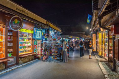 Saraybosna, Bosna-Hersek, 15 Temmuz 2023: Eski Saraybosna, Bosna-Hersek kentinde sokak