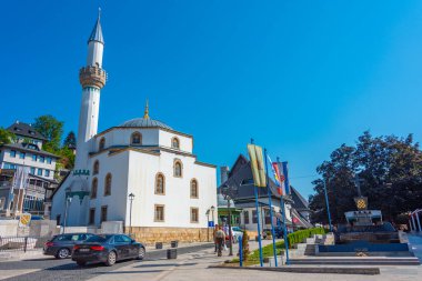 Jajce, Bosna-Hersek, 17 Temmuz 2023: Esma Sultana Camii Bosna kenti Jajce