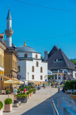 Jajce, Bosna-Hersek, 17 Temmuz 2023: Esma Sultana Camii Bosna kenti Jajce