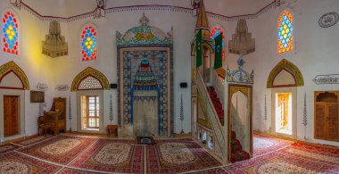 Mostar, Bosna-Hersek, 14 Temmuz 2023: Bosna-Hersek 'in Mostar kentindeki Koski Mehmed Paşa camiinin içi