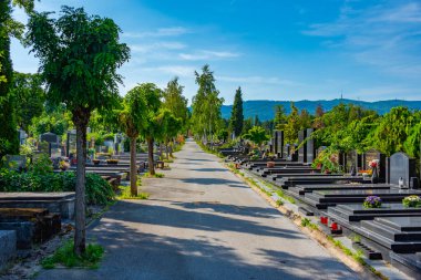 Zagreb, Hırvatistan, 30 Haziran 2023: Hırvatistan 'ın başkenti Zagreb' deki Mirogoj mezarlığı