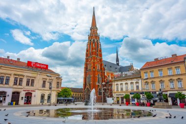 Osijek, Croatia, July 2, 2023: Cathedral of Saint Peter and Paul in downtown Osijek, Croatia clipart