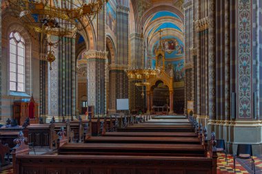 Djakovo, Croatia, July 2, 2023: Interior of the Saint Peter cathedral in Djakovo, Croatia clipart