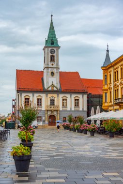Varazdin, Hırvatistan, 3 Temmuz 2023: Hırvatistan 'ın Varazdin kentindeki Kral Tomislav Meydanı