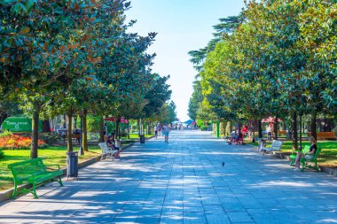 Batumi, Georgia, 31 Ağustos 2023: Georgia 'daki Batumi Bulvarı' nda yaz günü