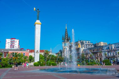 Batumi, Gürcistan, 31 Ağustos 2023: Batumi, Gürcistan 'daki Avrupa meydanında yaz günü