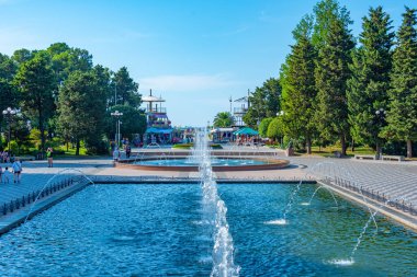 Batumi, Gürcistan, 31 Ağustos 2023: Gürcistan 'da Batumi Bulvarı' nda Çeşme
