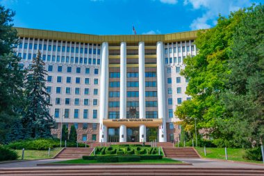 Chisinau, Moldova, 23 Ağustos 2023: Moldova başkenti Chisinau 'da parlamento
