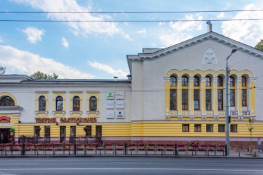 Chisinau, Moldova, 23 Ağustos 2023: Stefan cel Mare Bulvarı Moldova başkenti Chisinau