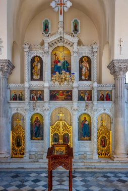Herceg Novi, Montenegro, July 4, 2023: Saint. Michael Archangel Church at Belavista square in Herceg Novi, Montenegro clipart