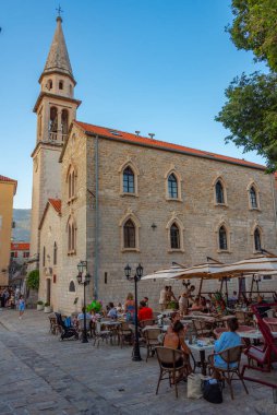 Budva, Karadağ, 5 Temmuz 2023: Karadağ 'ın eski Budva kentindeki Sveti İvan Kilisesi