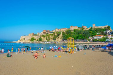 Ulcinj, Karadağ, 7 Temmuz 2023: Karadağ 'ın Ulcinj kentinde yaz günü