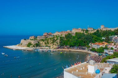 Ulcinj, Karadağ, 7 Temmuz 2023: Karadağ 'ın Ulcinj kentindeki Kalaja kalesi