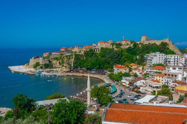 Ulcinj, Karadağ, 7 Temmuz 2023: Karadağ 'ın Ulcinj kentindeki Kalaja kalesi