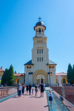 Alba Iulia, Romanya, 13 Ağustos 2023: Romanya 'nın Alba Iulia kentindeki Yeniden Birleştirme Katedrali