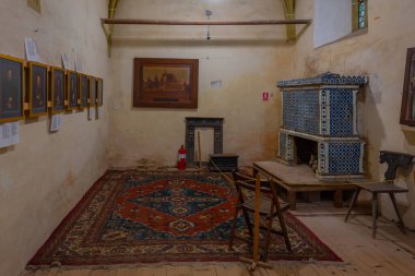 Biertan, Romanya, 15 Ağustos 2023: Romen köyü Biertan 'daki güçlendirilmiş kilise