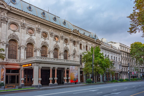Тбилиси, Грузия, 11 сентября 2023 года: Театр Шота Руставели в Тбилиси, Грузия