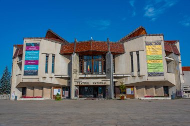 Targu Mures, Romanya, 18 Ağustos 2023: Romanya 'nın Targu Mures kentinde ulusal tiyatro