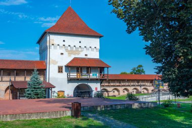 Targu Mures, Romanya, 18 Ağustos 2023: Romanya 'daki Targu Mures kalesinde yaz günü