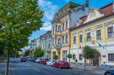 Targu Mures, Romanya, 18 Ağustos 2023: Romanya 'nın Targu Mures kentindeki tarihi ev