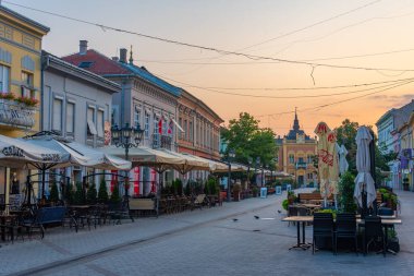 Novi Sad, Sırbistan, 24 Temmuz 2023: Sırp kenti Novi Sad 'ın merkezinde sokak