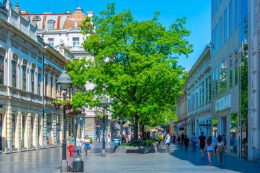 Belgrad, Sırbistan, 30 Temmuz 2023: Belgrad, Sırbistan 'da Kneza Mihaila Caddesi.