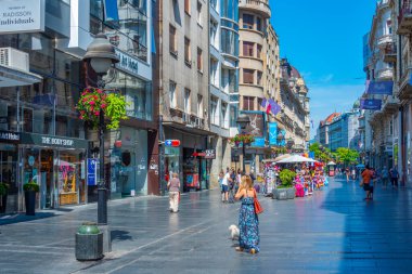 Belgrad, Sırbistan, 30 Temmuz 2023: Belgrad, Sırbistan 'da Kneza Mihaila Caddesi.
