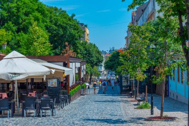 Belgrad, Sırbistan, 30 Temmuz 2023: Belgrad, Sırbistan 'da Skadarska Caddesi.