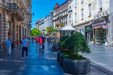 Belgrad, Sırbistan, 31 Temmuz 2023: Belgrad, Sırbistan 'da Kneza Mihaila Caddesi.