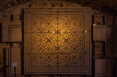 Trieste, İtalya, 22 Haziran 2023: İtalya 'nın Trieste kentindeki Castello di San Giusto kalesinde Lapidarium