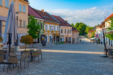 Novo Mesto, Slovenya, 25 Haziran 2023: Glavni trg Meydanı Sloven Novo Mesto kentinde