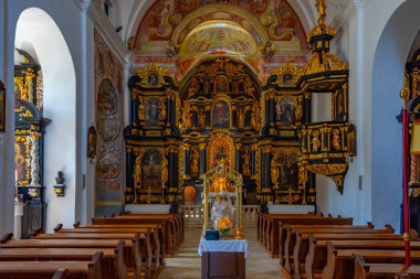 Olimje, Slovenya, 25 Haziran 2023: Slovenya 'daki Olimje manastırının içi