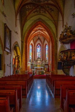 Celje, Slovenia, 26 June 2023: Interior of the Cathedral of Saint Daniel in Slovenian town Celje clipart