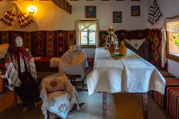 Suceava Romênia Agosto 2023 Interior Casas Históricas Bucovina Village Museum — Fotografia de Stock