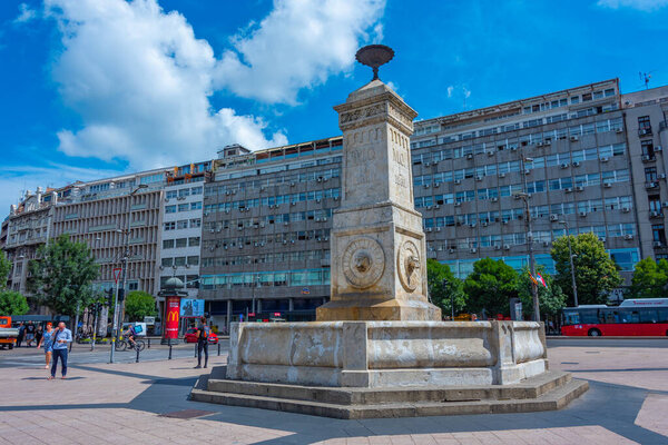 Belgrade, Serbia, July 31, 2023: Terazije square in Belgrade, serbia.