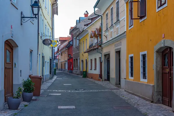 Kranj Slovenya Haziran 2023 Slovenya Nın Kranj Kentindeki Tarihi Cadde — Stok fotoğraf