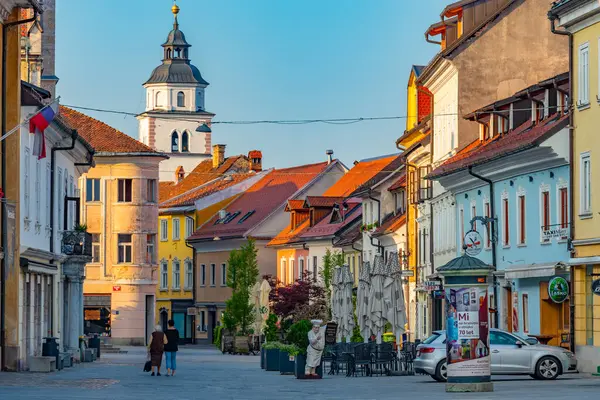 Kranj Slowenien Juni 2023 Straße Historischen Zentrum Von Kranj Slowenien — Stockfoto