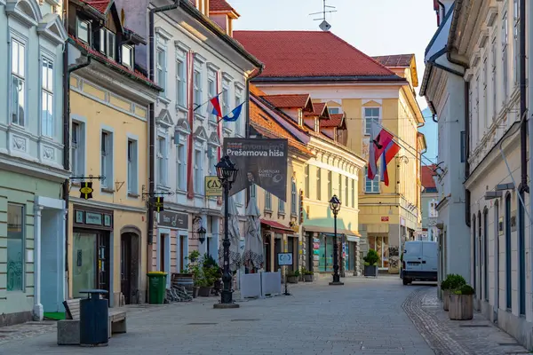 Kranj Slovenya Haziran 2023 Slovenya Nın Kranj Kentinin Tarihi Merkezinde — Stok fotoğraf