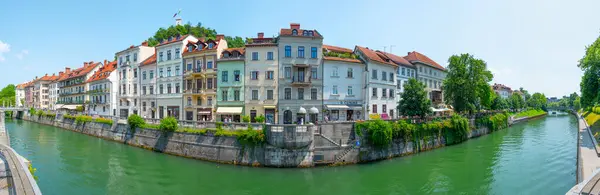 リュブリャナ スロベニア 2023年6月18日 リュブリャナ スロベニアのリュブリャナ川の河川 — ストック写真