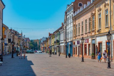 Kosice, Slovakya, 13 Temmuz 2024: Slovakya 'nın Kosice kentindeki ticaret caddesi.