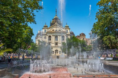 Kosice, Slovakya, 13 Temmuz 2024: Kosice, Slovakya 'da Çeşme