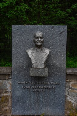 Dukla Geçidi, Slovakya, 15 Temmuz 2024: Slovakya 'daki Çekoslovak Ordusu Anıtı' ndaki İvan Konev anısına.