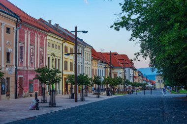 Levoca, Slovakya, 15 Temmuz 2024: Levoca, Slovakya 'daki ana meydanda renkli evler.