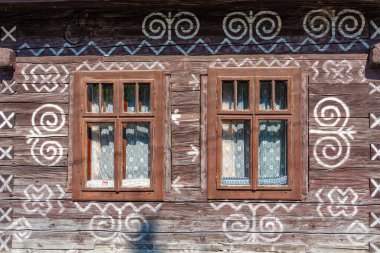 Trencin, Slovakya, 19 Temmuz 2024: Cicmany, Slovakya 'da tipik halk sanatı nedenleri