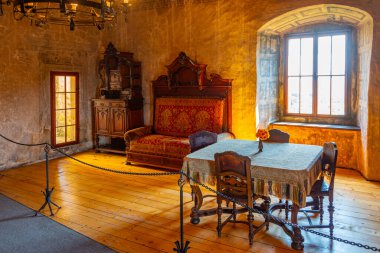 Oravsky Podzamok, Slovakya, 21 Temmuz 2024: Slovakya 'daki Orava kalesinin içi.