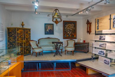 Oravsky Podzamok, Slovakya, 21 Temmuz 2024: Slovakya 'daki Orava kalesinin içi.